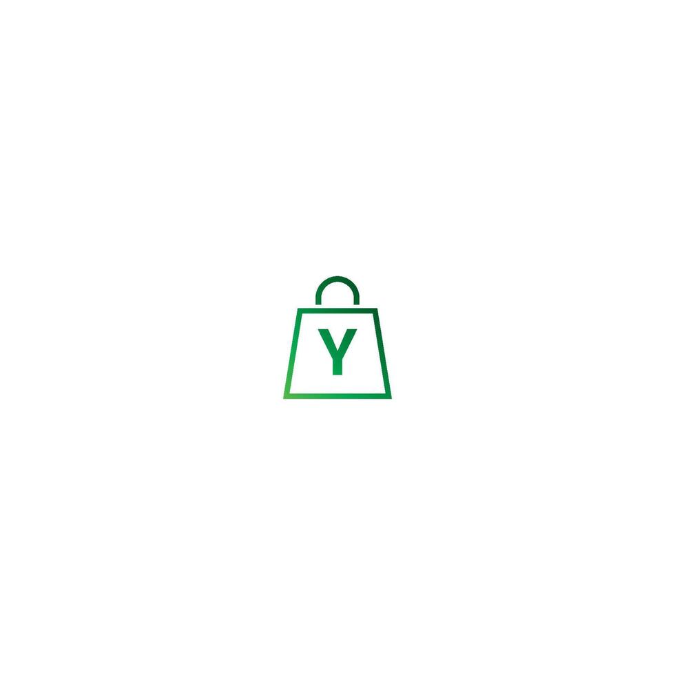 Letter Y  on shopping bag vector