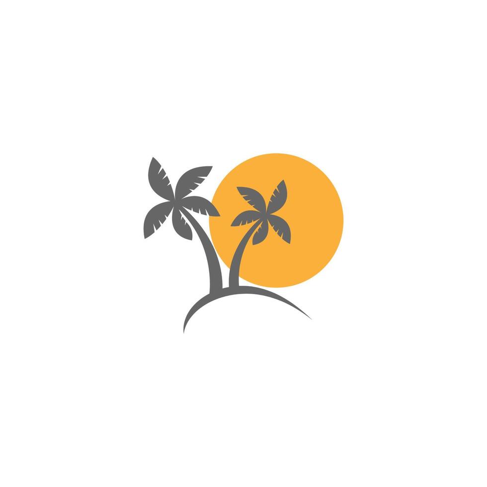 Palm tree summer logo template vector