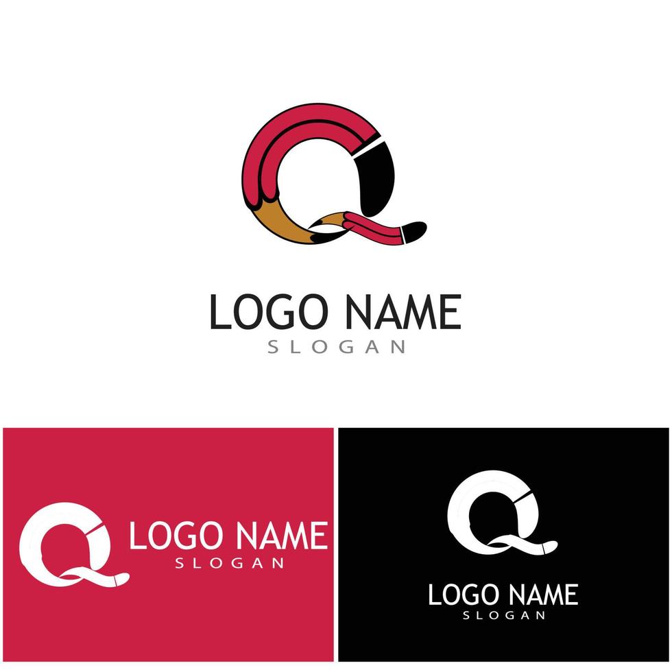 lápiz, logotipo, plantilla, vector, símbolo, diseño vector