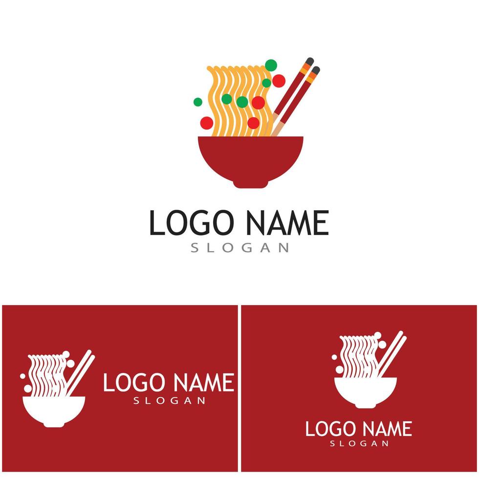 diseño de símbolo de vector de plantilla de logotipo de fideos