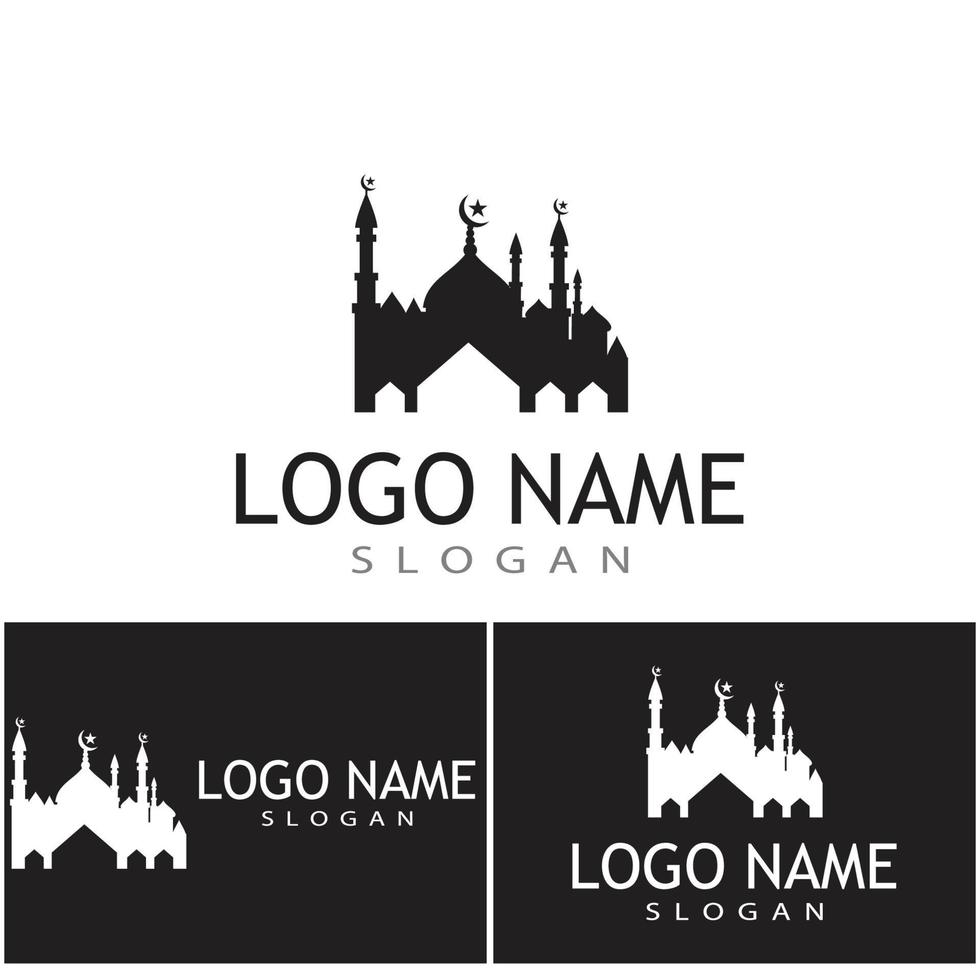 mezquita, logotipo, plantilla, vector, símbolo, ilustración, diseño vector