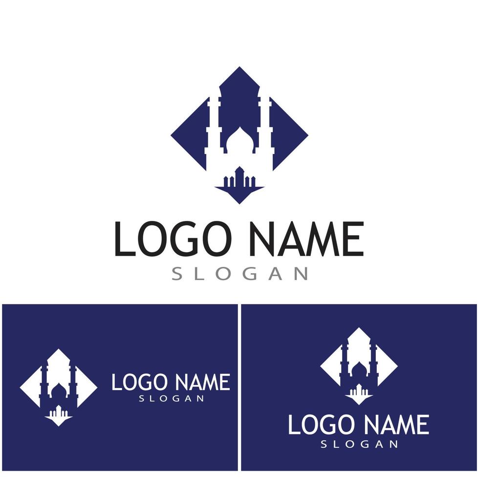 mezquita, logotipo, plantilla, vector, símbolo, ilustración, diseño vector