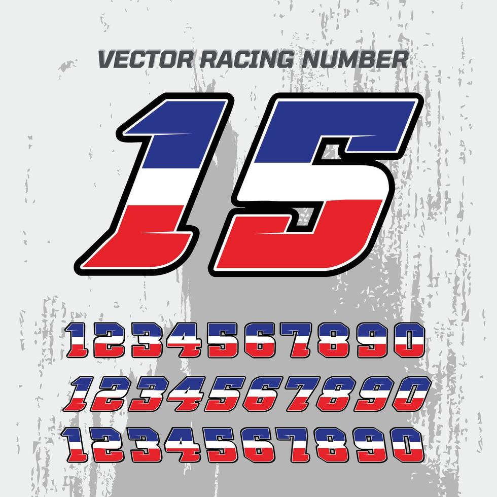 Thailand flag color concept racing number vector