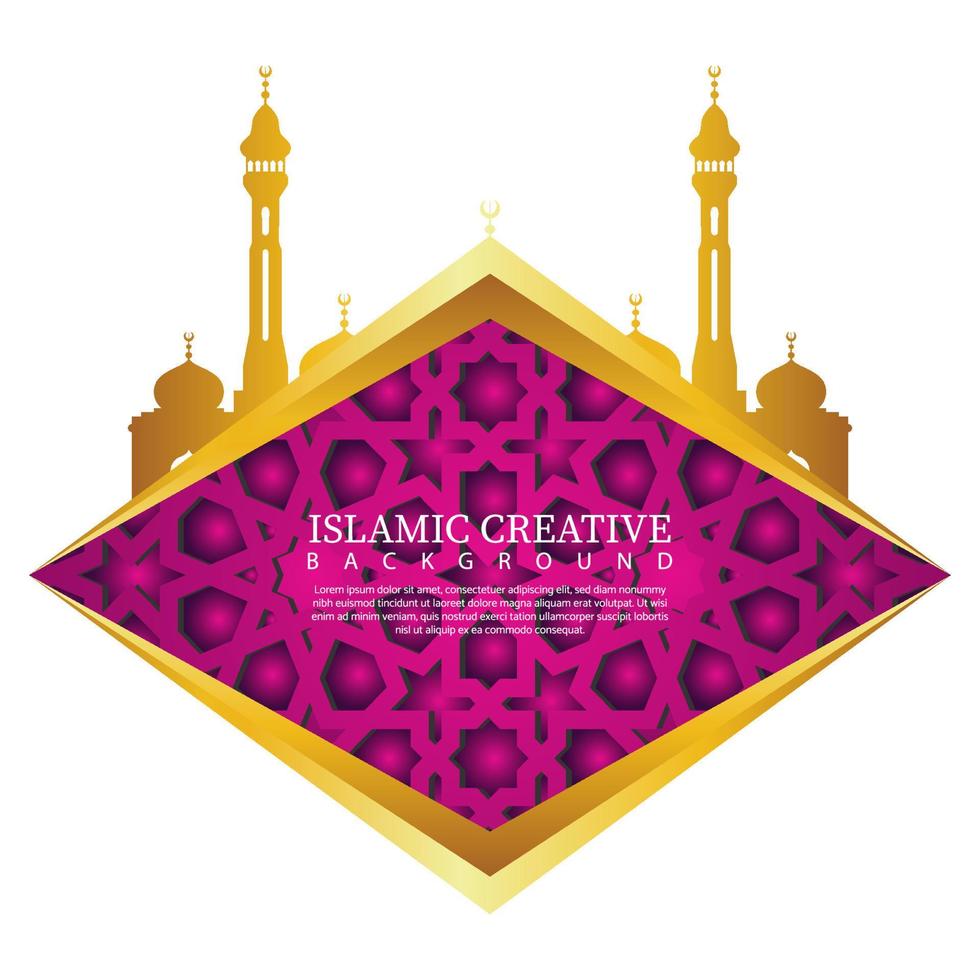 Elegant mosque gate design. Islamic creative background with Islamic mosaic and mosque vector