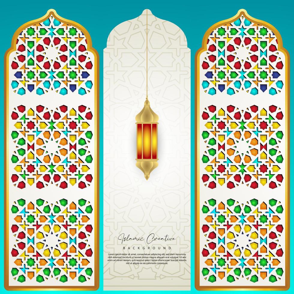 elegante diseño de puerta de mezquita. fondo creativo islámico vector