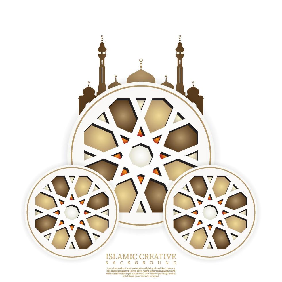 Elegant mosque gate design. Islamic creative background with Islamic mosaic and mosque vector
