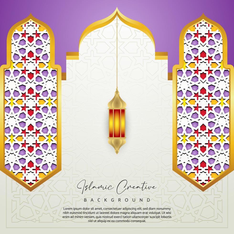 Islamic creative background with Elegant mosque gate design vector