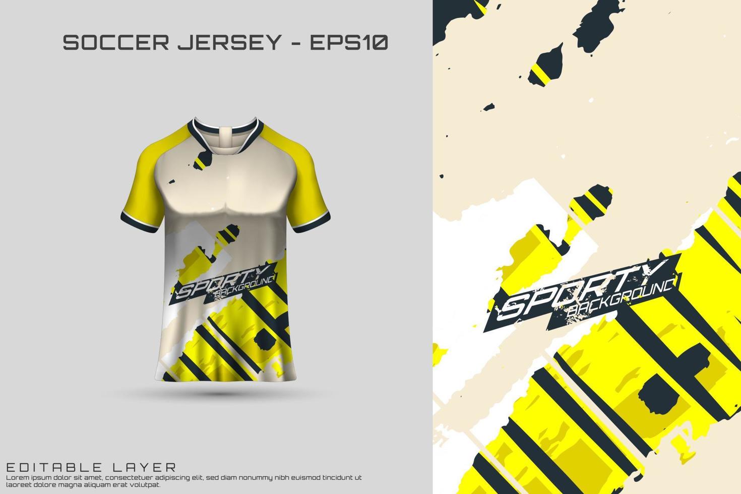 Soccer jersey and t-shirt mockup vector design template