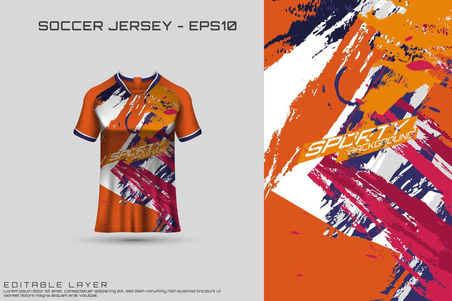 Soccer jersey and t-shirt mockup vector design template