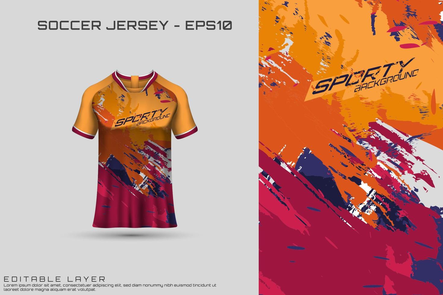 Soccer jersey and t-shirt mockup vector design template