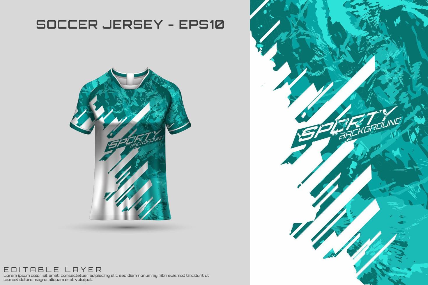 Soccer jersey and t-shirt mockup vector design template