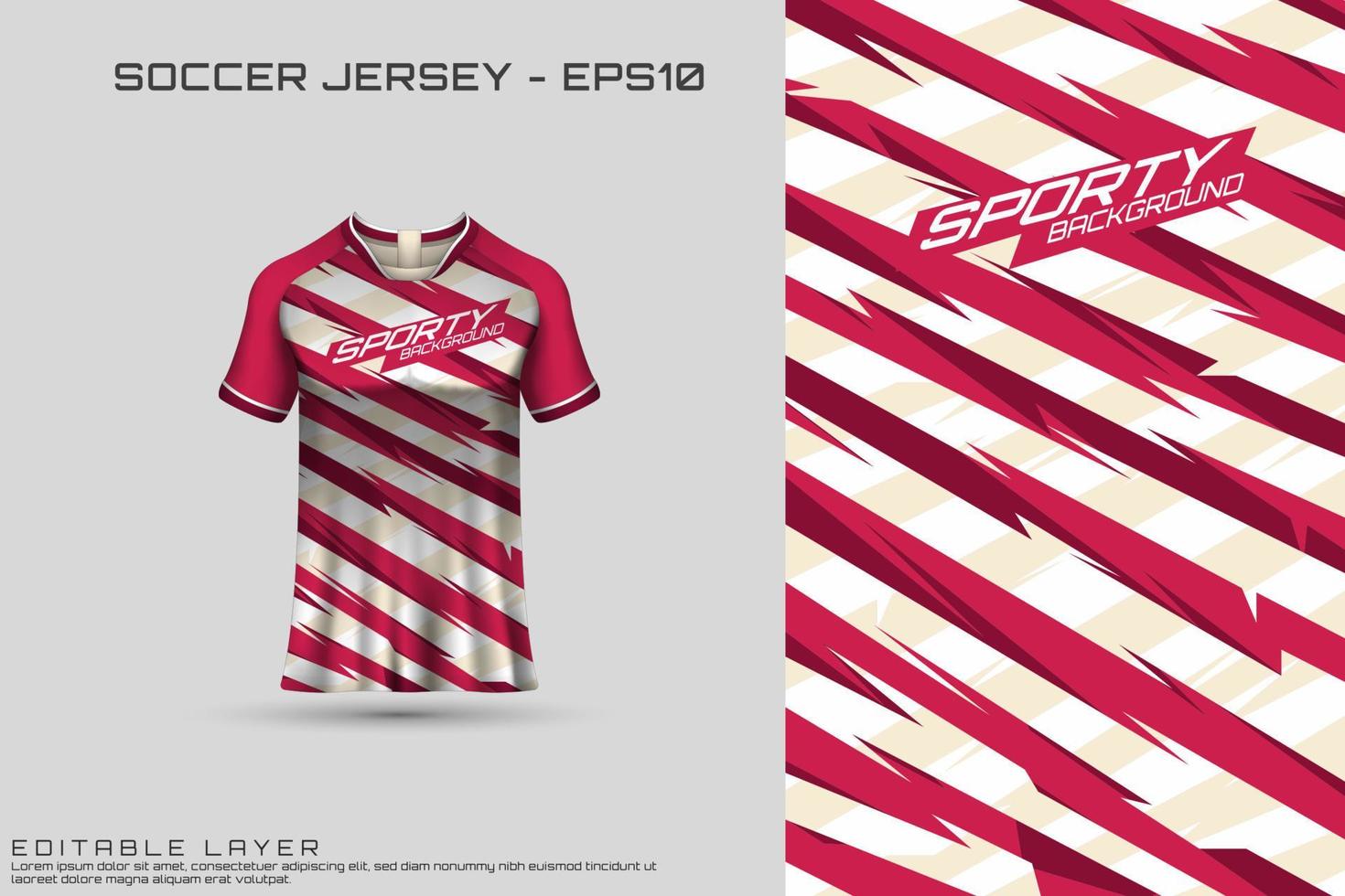 Soccer jersey and t-shirt mockup vector design template