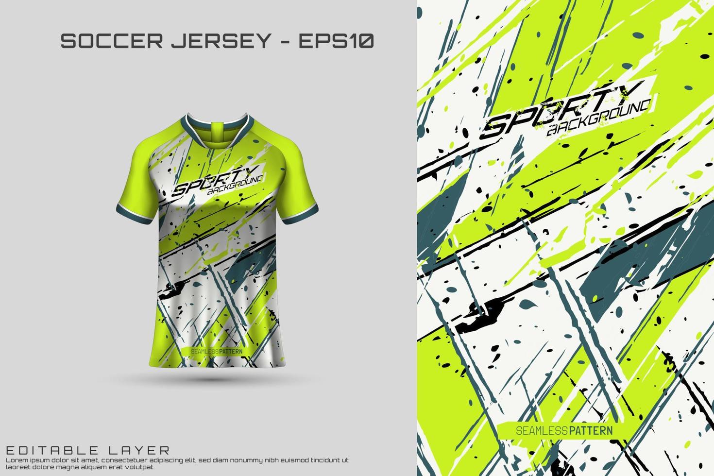 Soccer jersey and t-shirt mockup vector design template