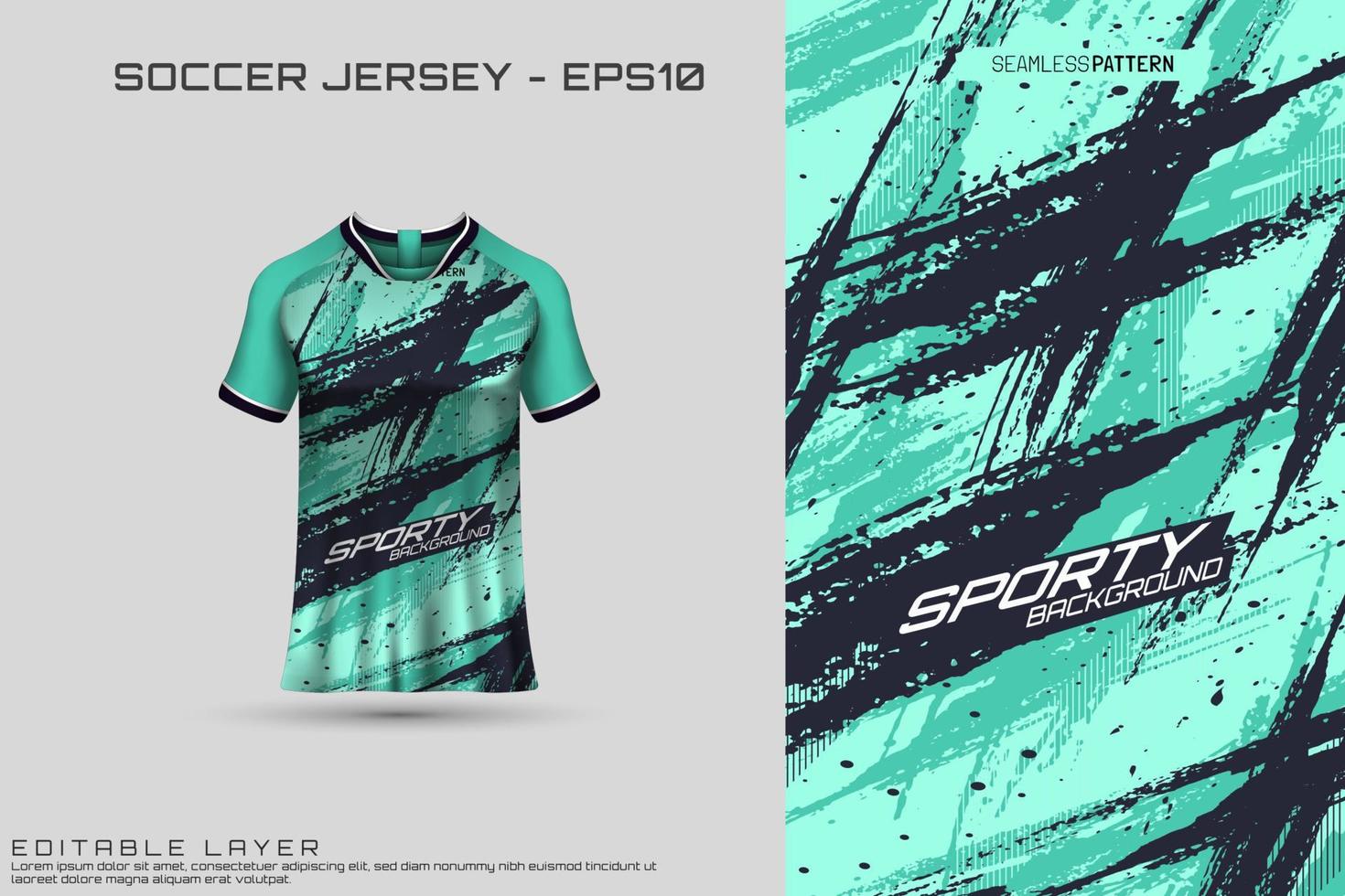 Soccer jersey and t-shirt mockup vector design template