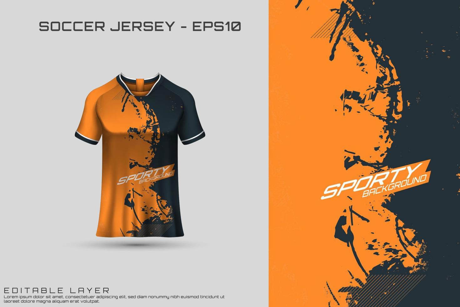 Sports jersey and t-shirt template sports jersey design vector mockup. Sports design for football, racing, gaming jersey. Vector.