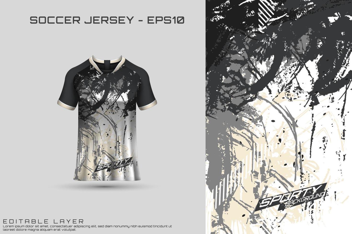 Soccer jersey and t-shirt mockup vector design template