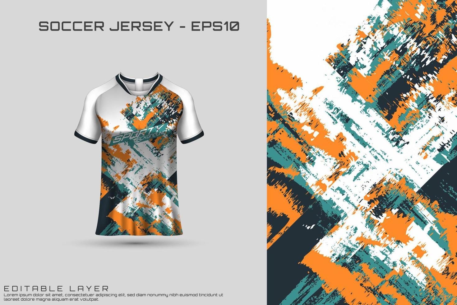 Soccer jersey and t-shirt mockup vector design template