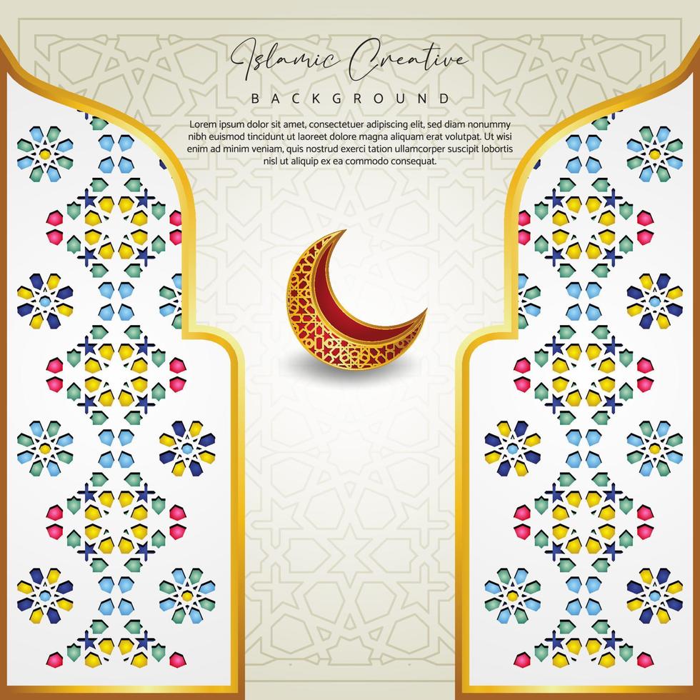 Elegant mosque gate design. Islamic creative background vector