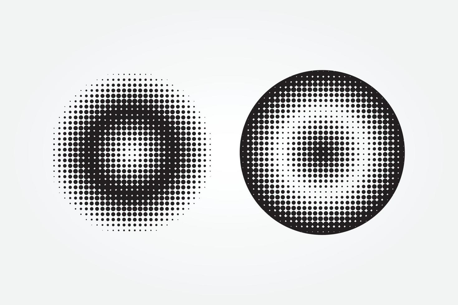 círculos de efectos de semitonos monocromos con fondo blanco vector