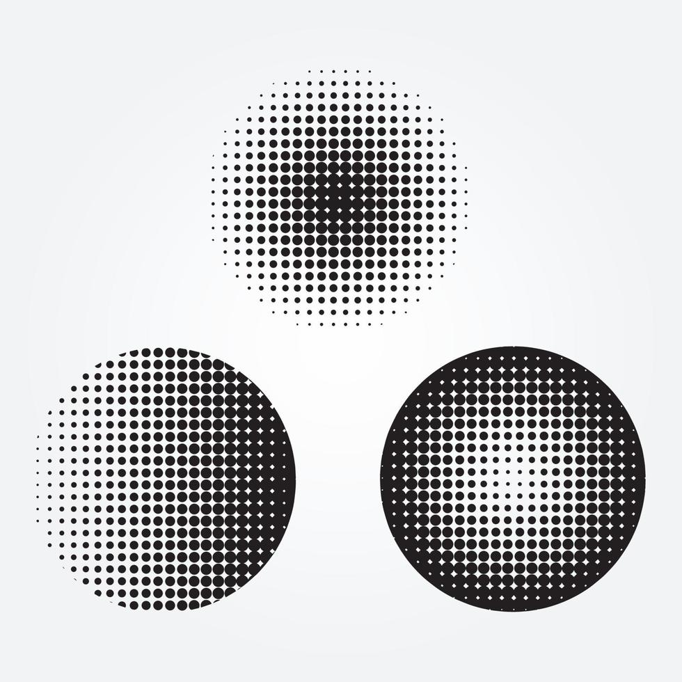 Abstract halftone set of circles vector