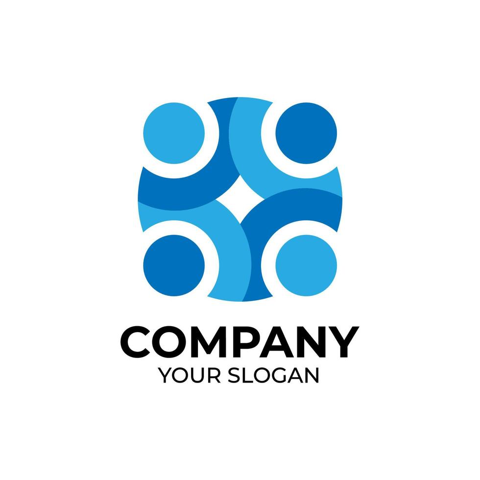 Connecting people logo design vector