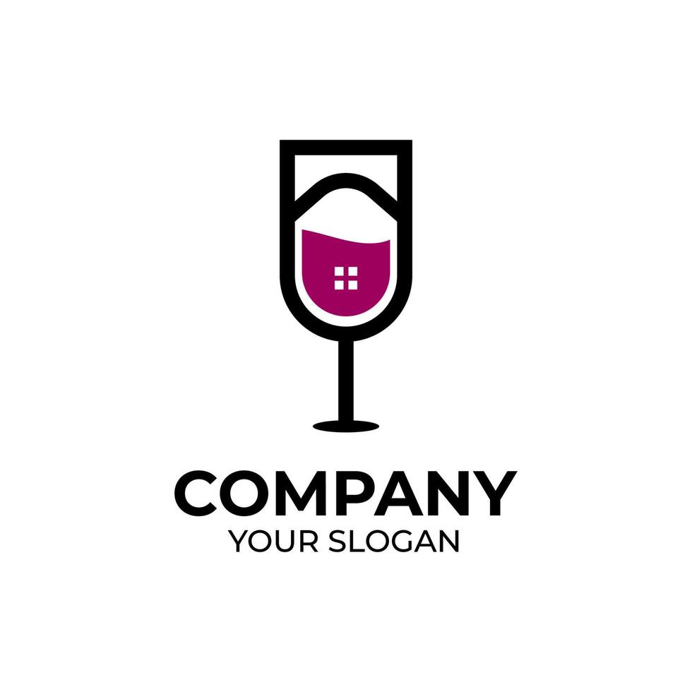 Wine home logo design vector