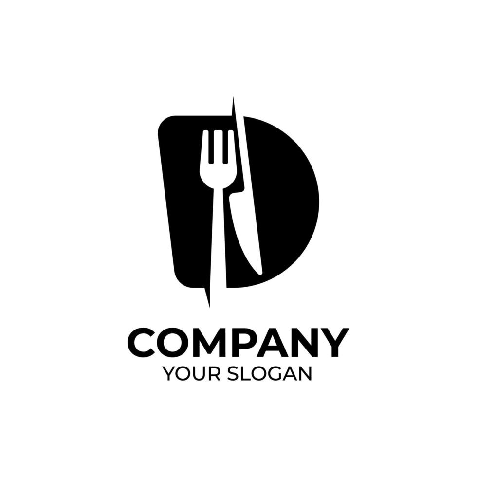 Initial D food logo design vector