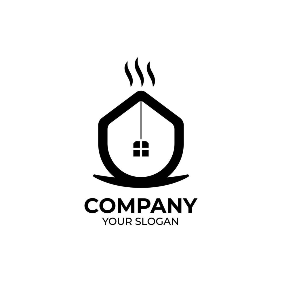 Tea house logo design vector