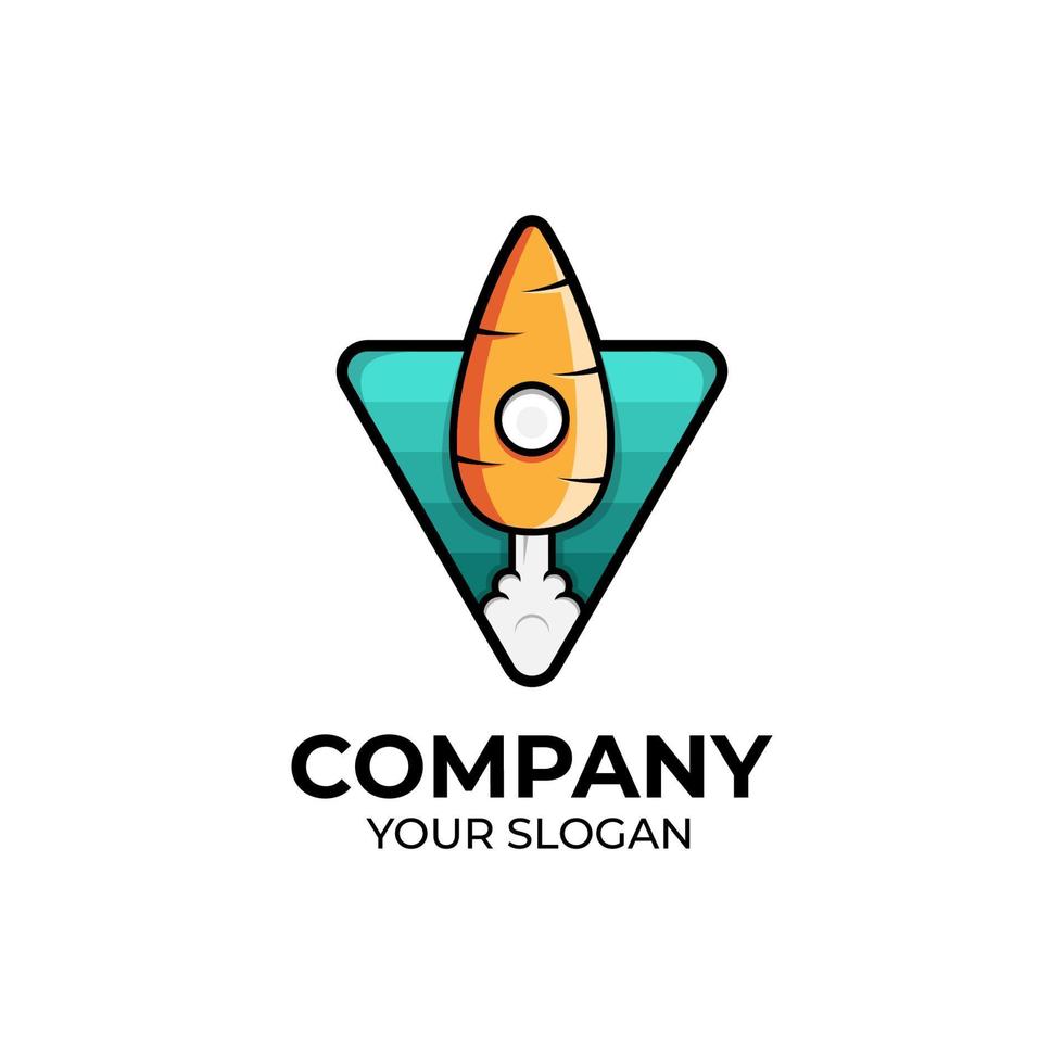 Rocket carrot logo design vector