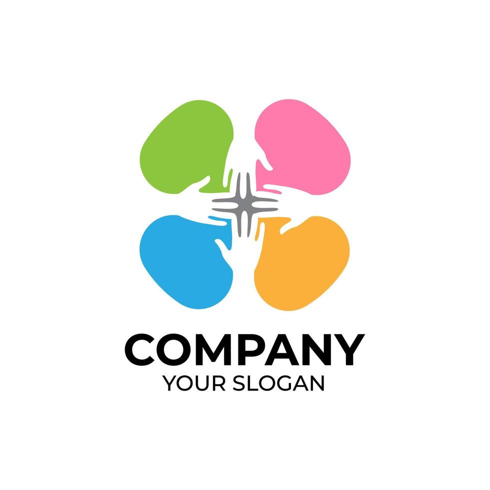 Hand care logo design vector