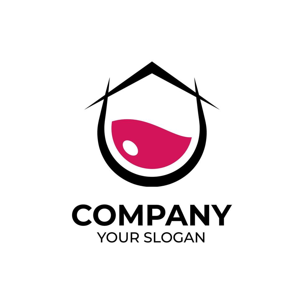 Wine home logo design vector