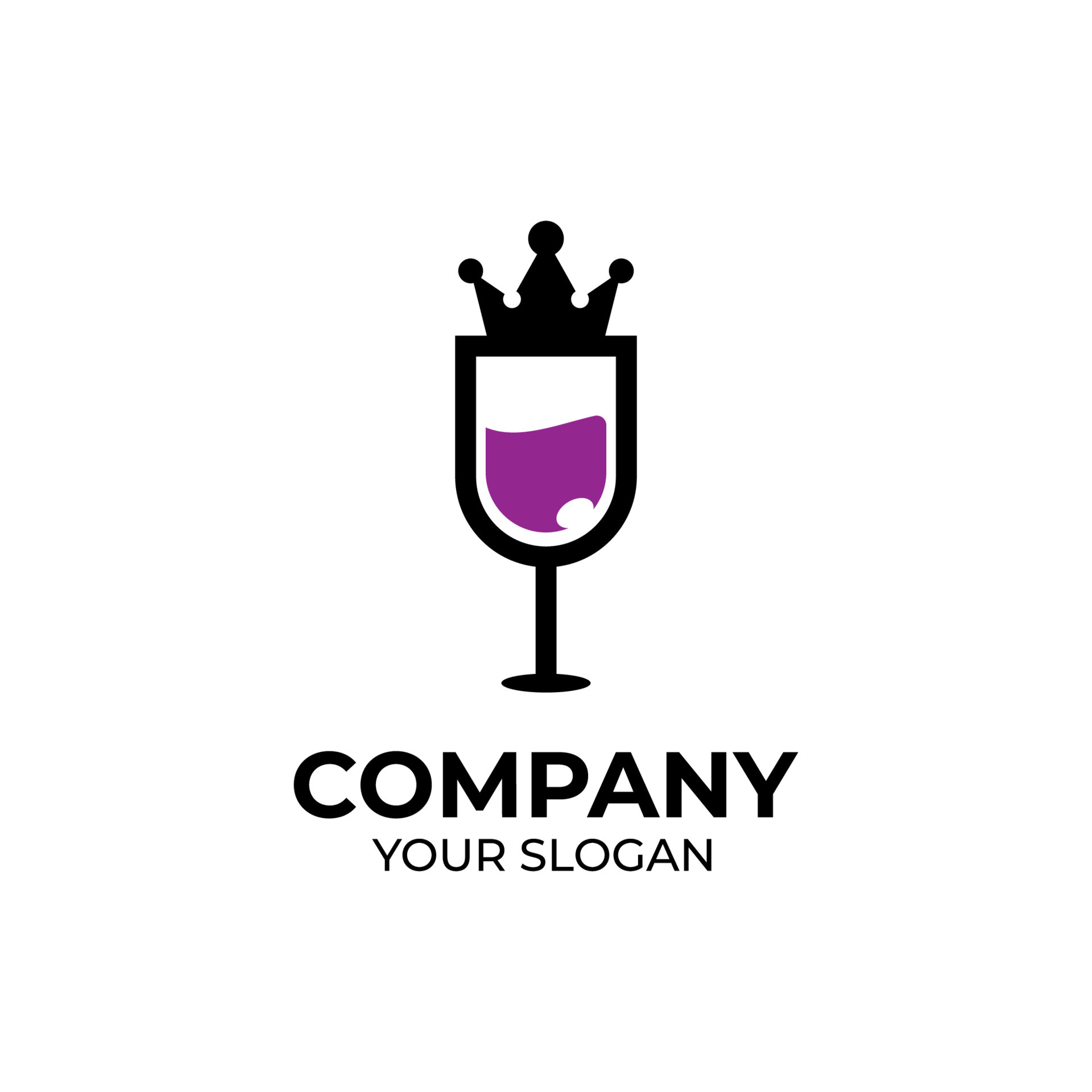 Wine king logo design 7058136 Vector Art at Vecteezy