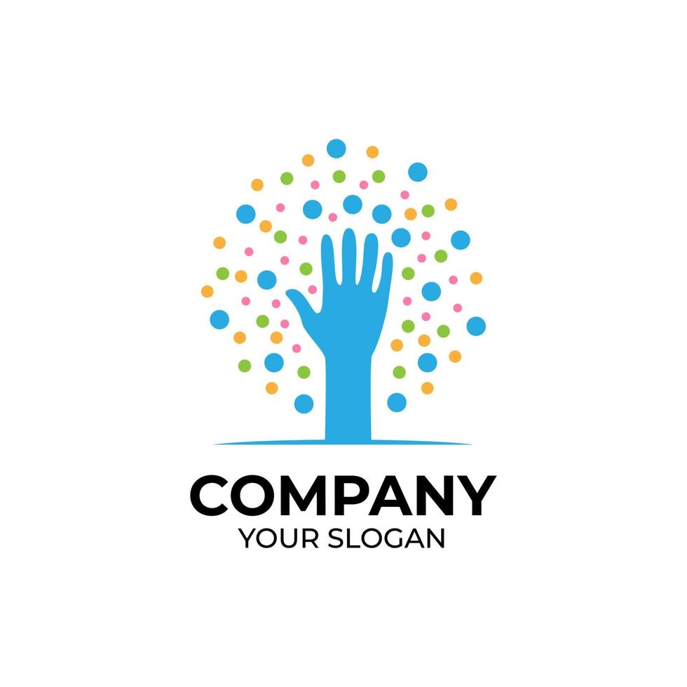 Hand care logo design vector