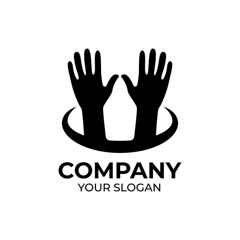 Hand care logo design vector