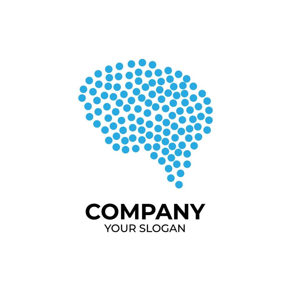 Brain dots logo design vector