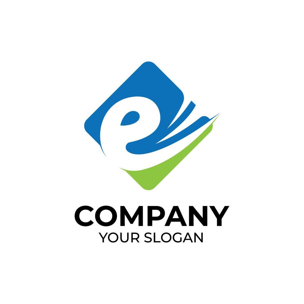 Letter E logo design vector