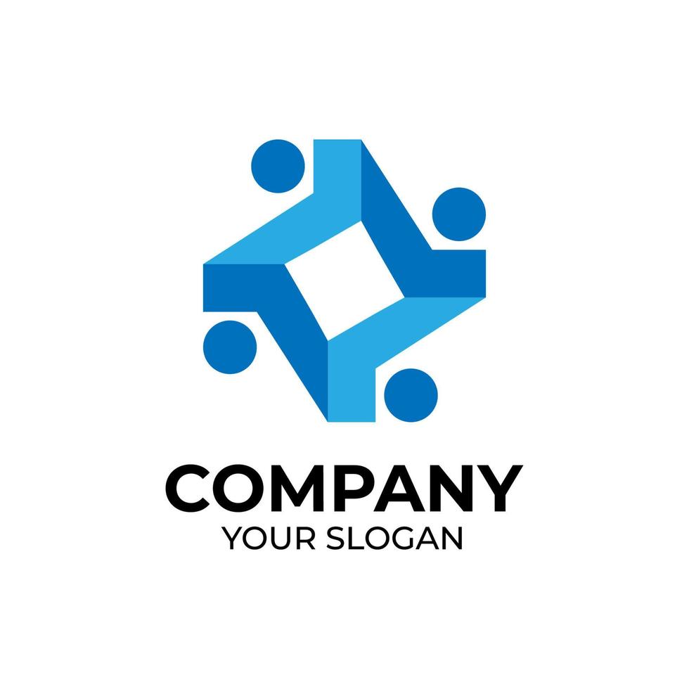 Connecting people logo design vector