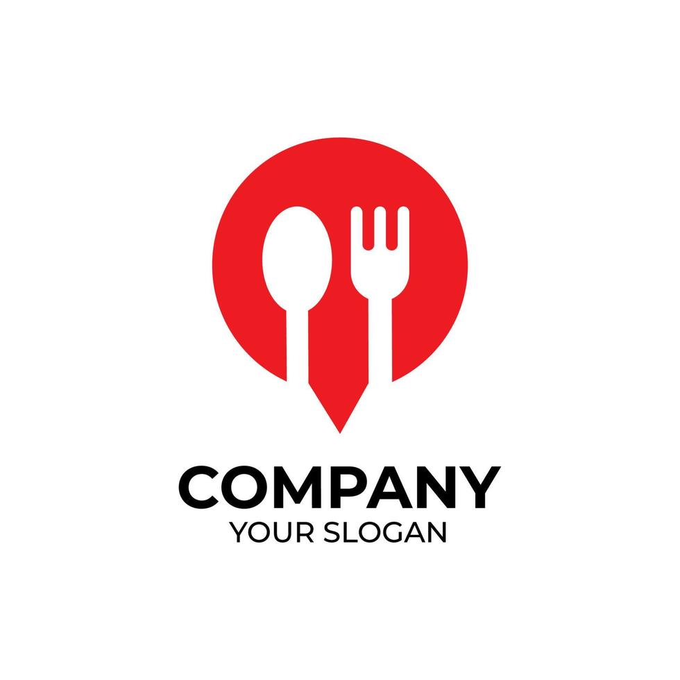 Pin food logo design vector