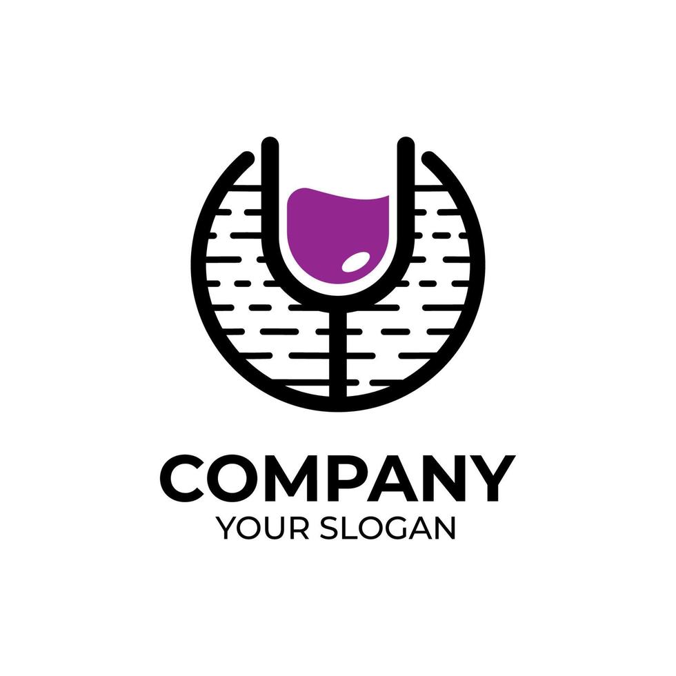Wine glass logo design vector