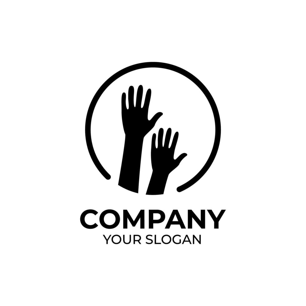 Hand care logo design vector