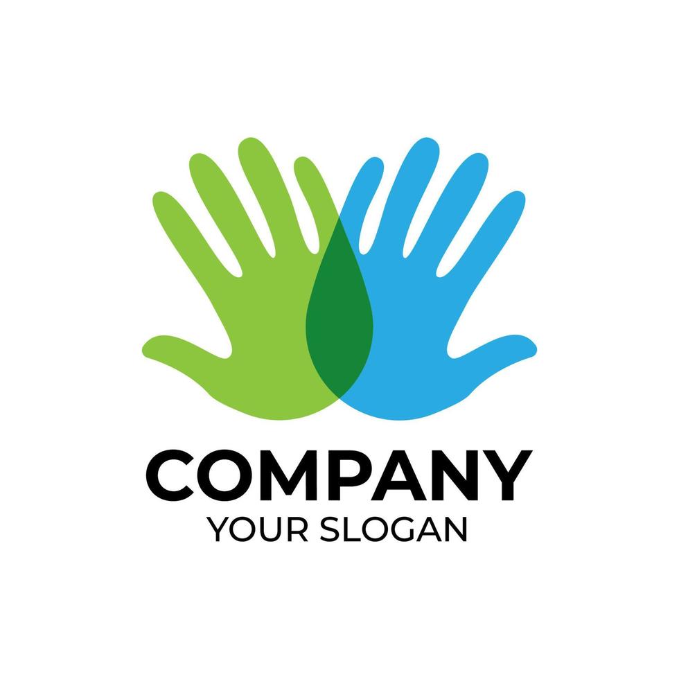 Hand care logo design vector