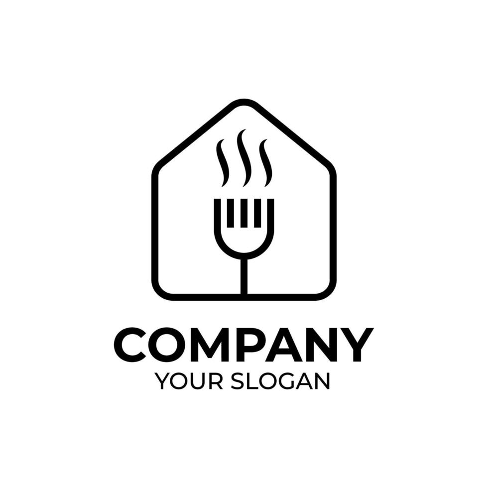 diseño de logotipo de comida de cocina vector