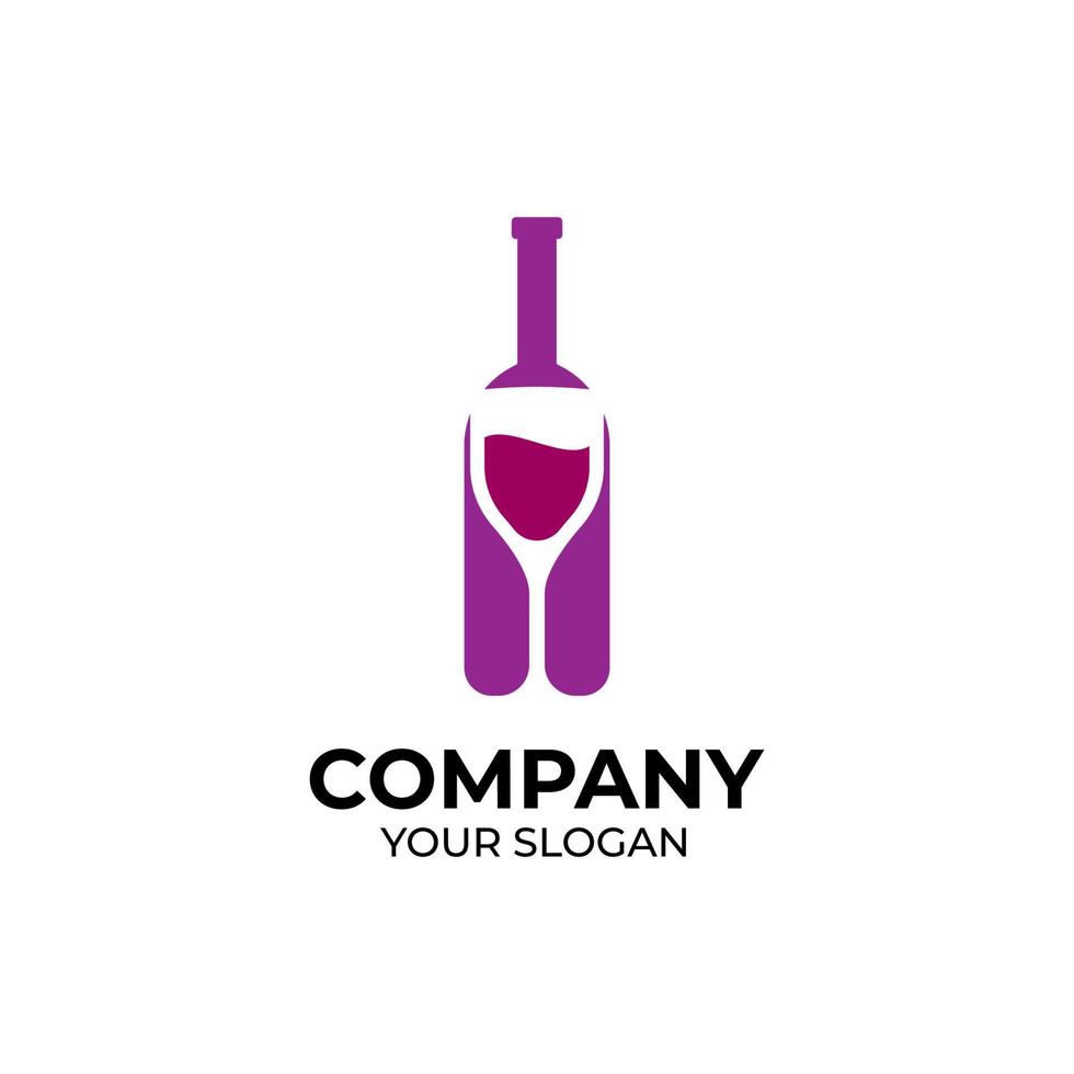 Wine bottle logo design 7058235 Vector Art at Vecteezy