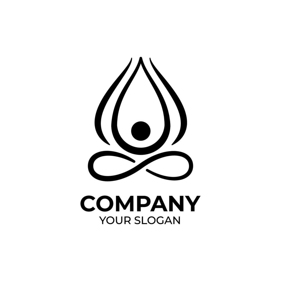 Yoga meditation logo design vector