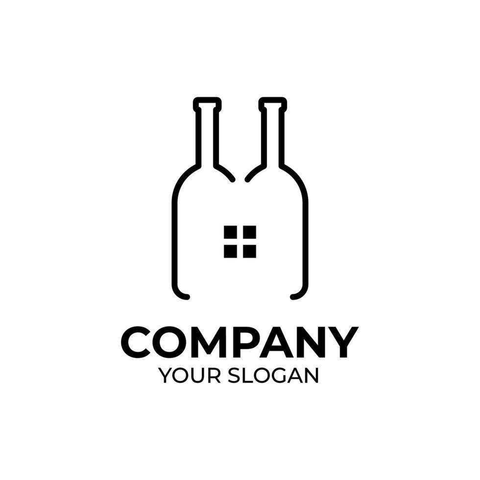 diseño del logotipo de la casa del vino vector