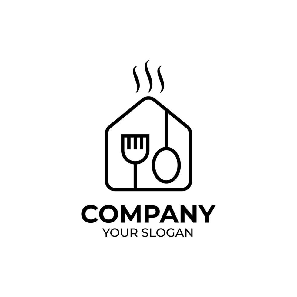 diseño de logotipo de comida de cocina vector