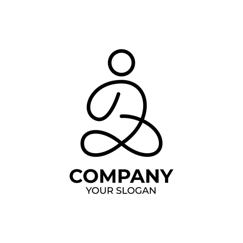 Yoga meditation logo design vector