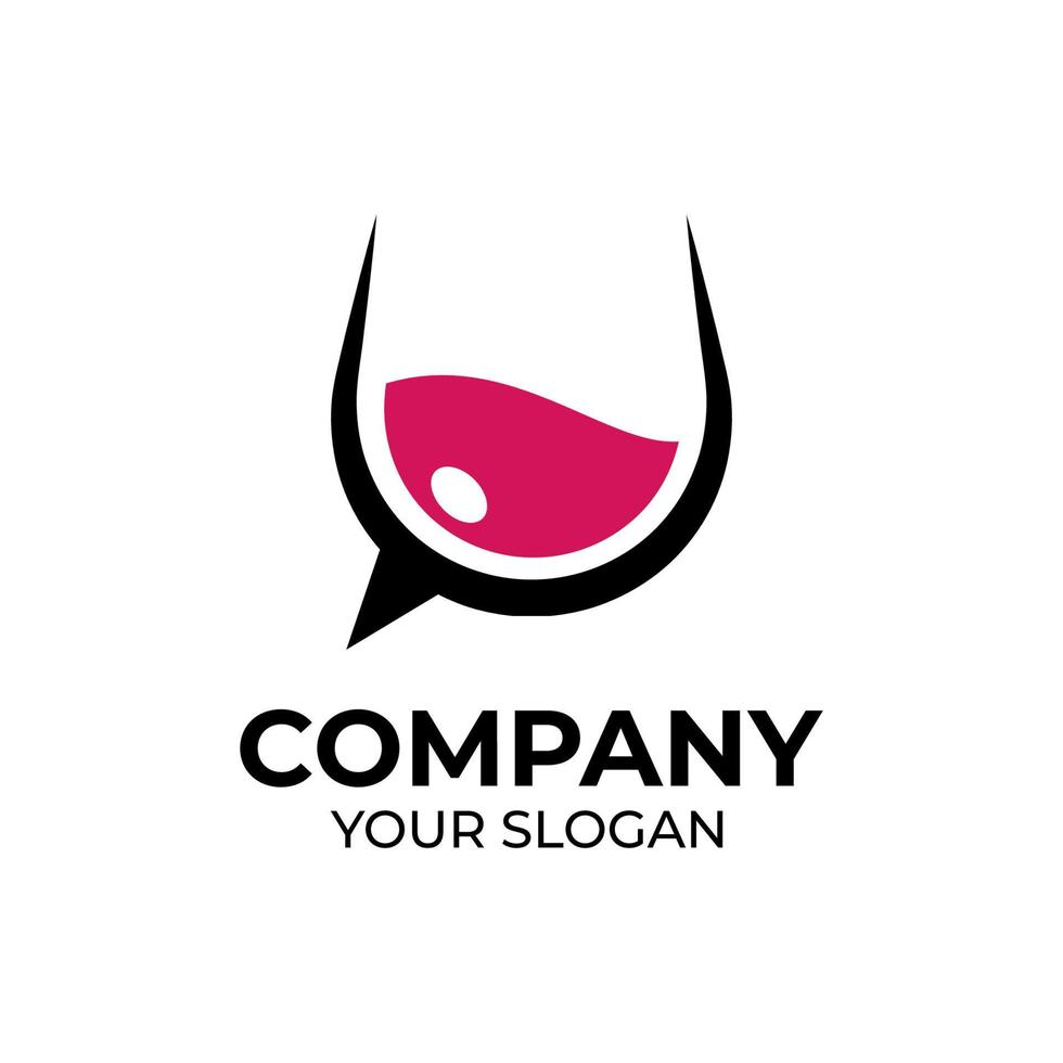 Wine chat logo design vector