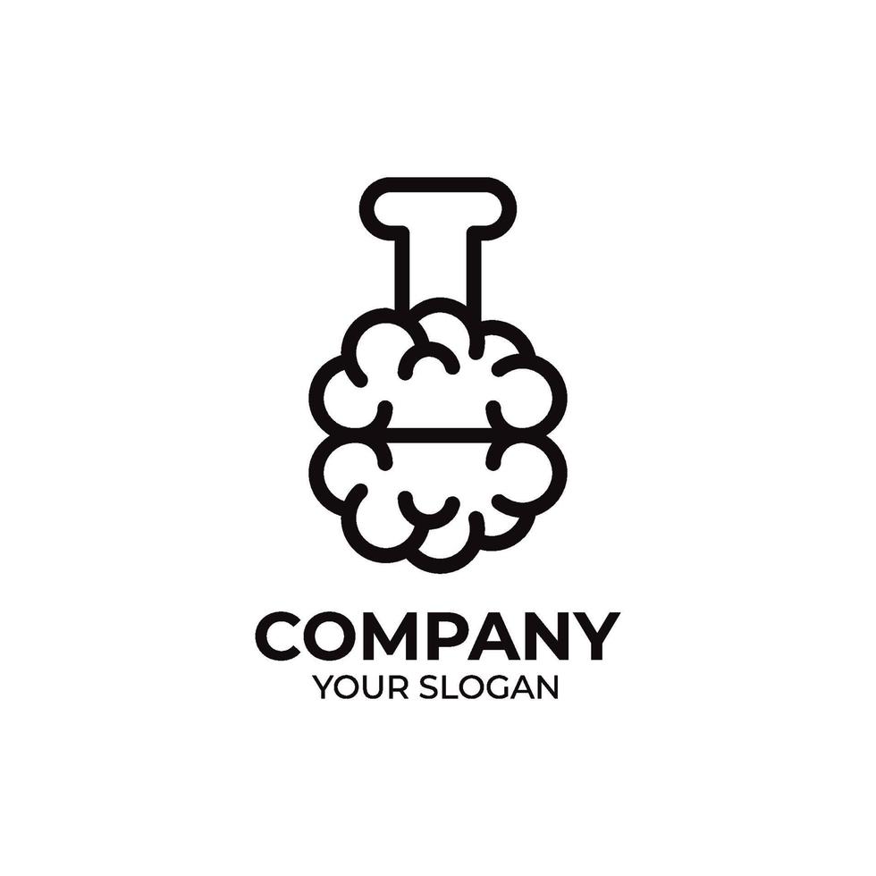 diseño de logotipo de laboratorio cerebral vector