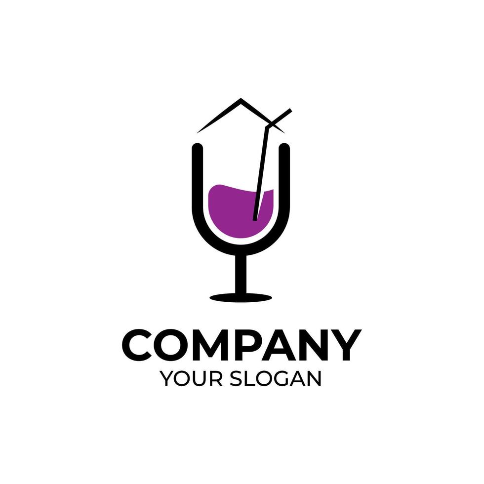 Wine home logo design vector